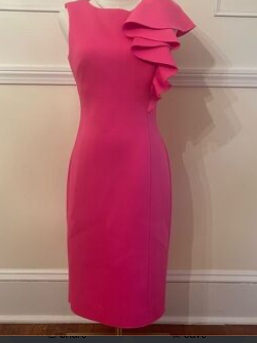 Eliza J One-Shoulder Ruffle Sheath Dress - Fuchsia